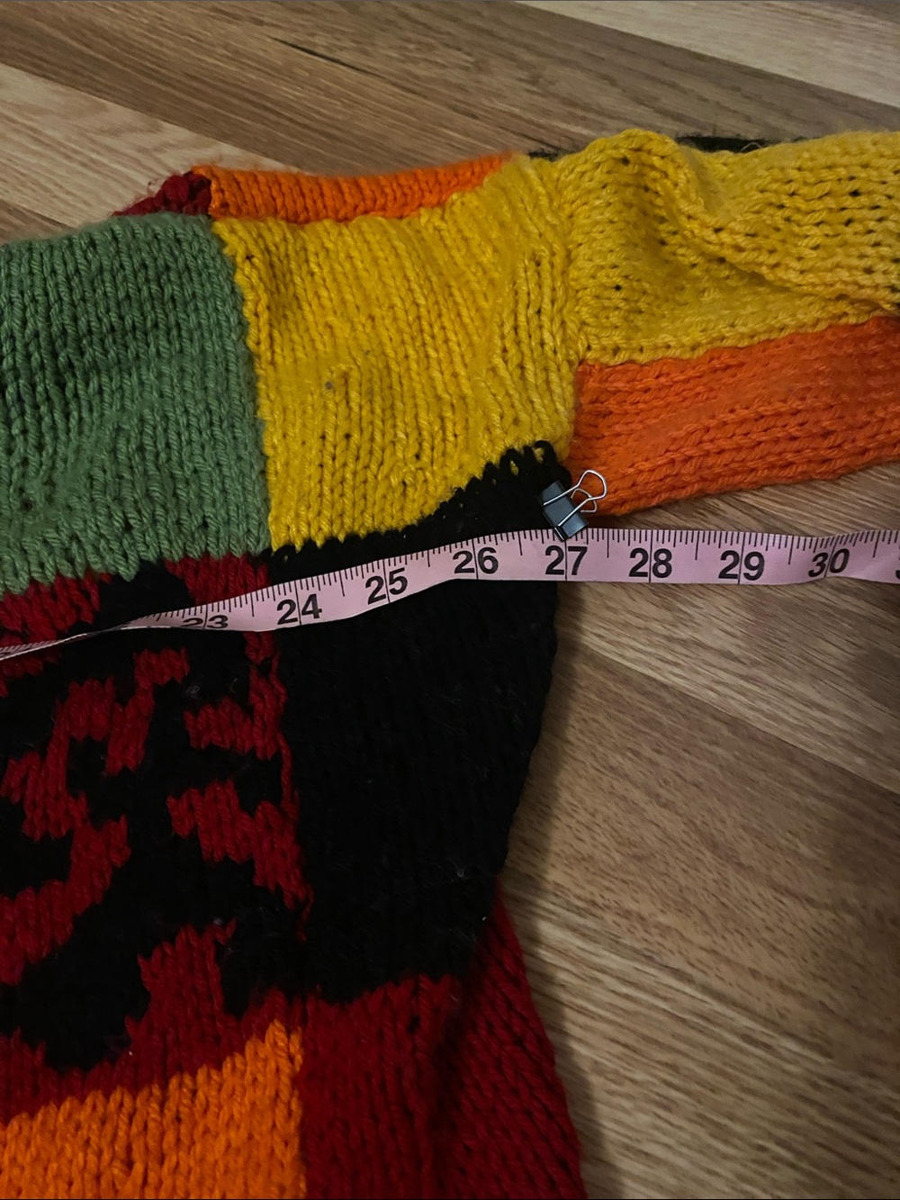 Multicolor Patchwork Button-Up Sweater - Picture 9 of 11
